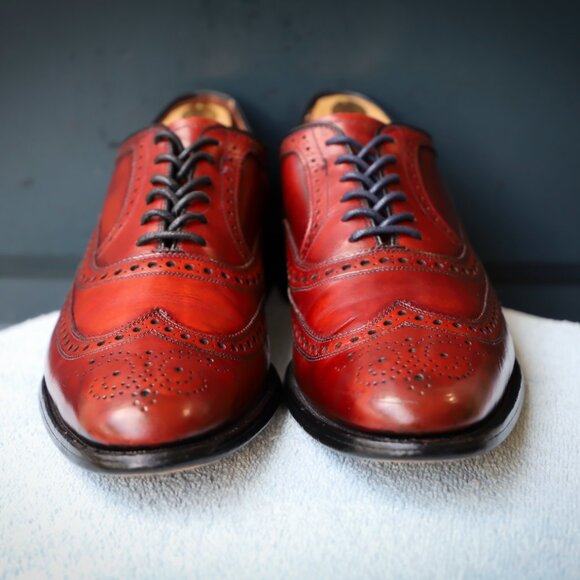 SALE - Allen Edmonds 10-AA McAllister Red Wingtip Oxford Mens Dress Shoes - Picture 5 of 15